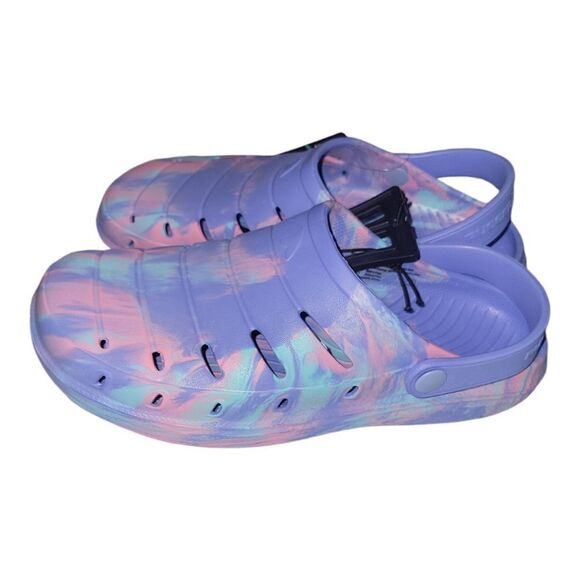 Womens Rugged Shark Foam Clogs size 9 NWT Tie Dye Purple Pink - Picture 2 of 7